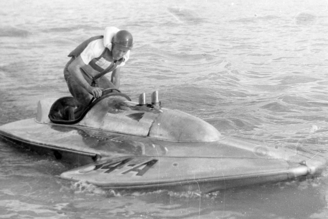 Lyman Leavitt in Flying Ute Race Boat